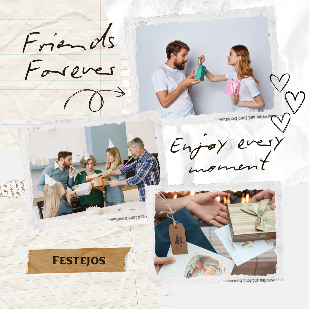 Diferentes personas recibiendo regalos por diferentes festejos